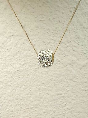 Shimmering 14k gold and rhinestone pendant (chain not included)